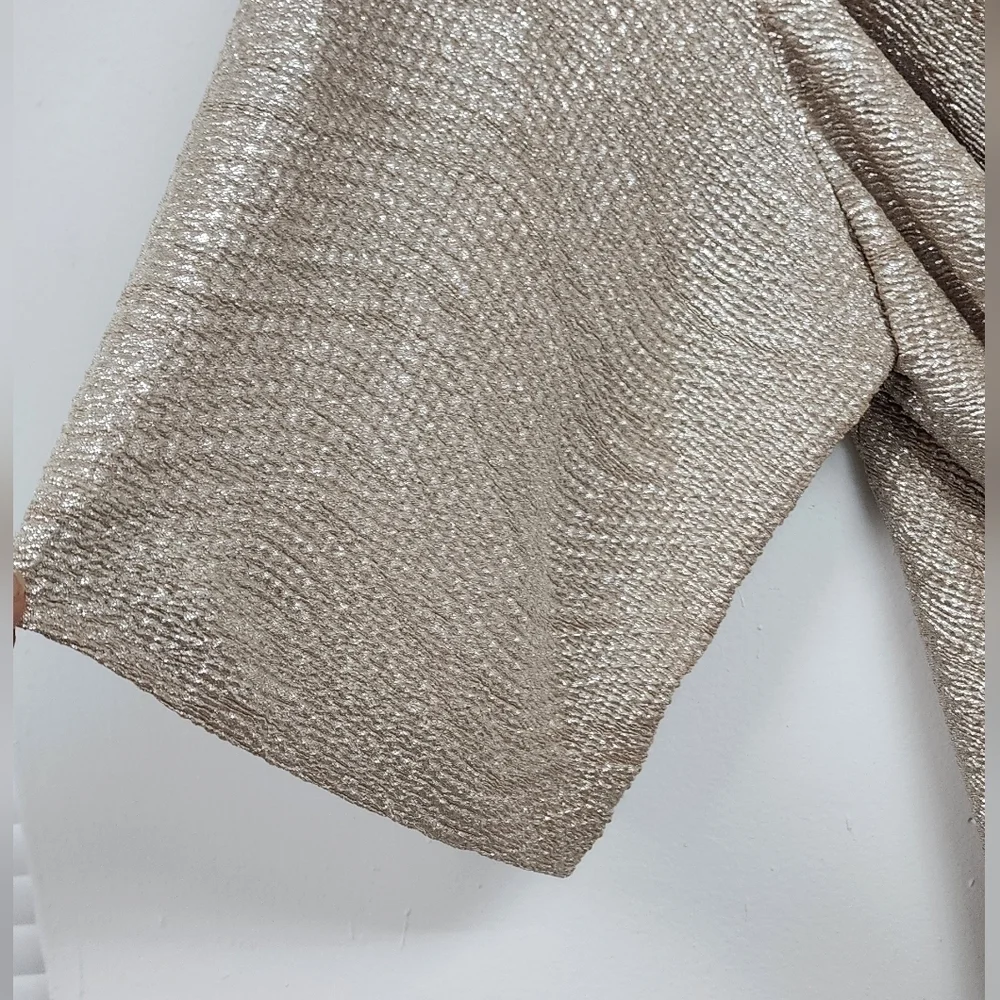 Zara Womens Special Edition Metallic Gold Cardigan Size S - Picture 8 of 9
